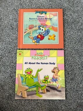 Vintage Muppets Book Bundle Muppet Babies Gonzo Saves London Bridge + Ask Kermit